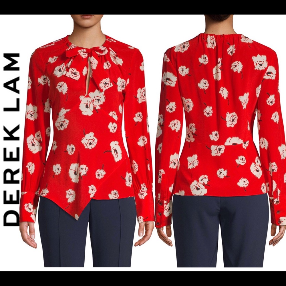 Derek Lam 10 Crosby Floral Silk Top - Picture 2 of 8